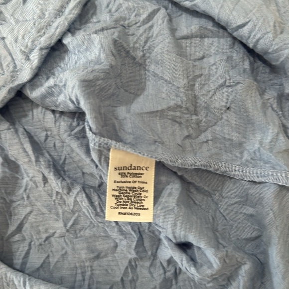 Sundance NWT Woman’s Crinkle Pullover Crochet Eyelet Long Sleeve Top - Picture 9 of 12